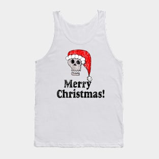 Vintage Merry Christmas Santa Skull Tank Top